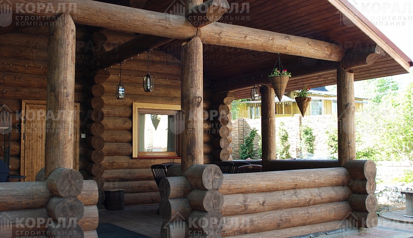 строительство дома с террасой  строительной компанией Коралл