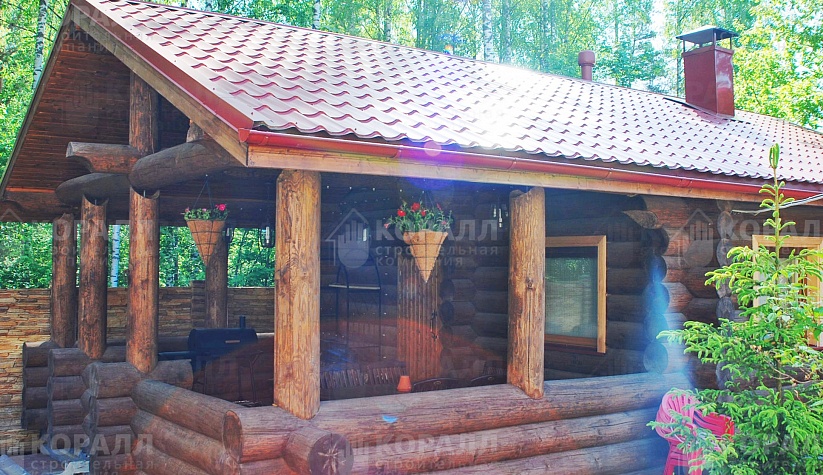 строительство дома с террасой  строительной компанией Коралл