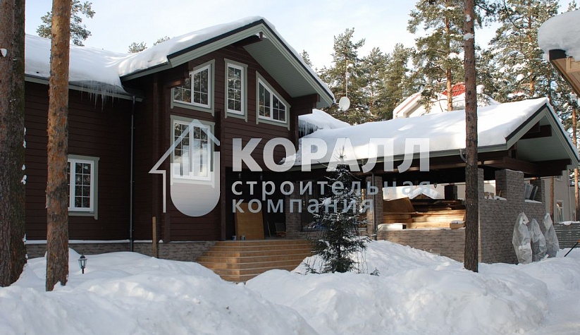 коттедж с бассейном  для комфортного проживания  строительной компанией Коралл