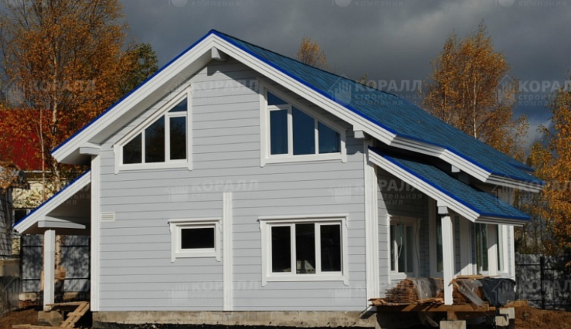 построен дом из клеёного бруса строительной компанией Коралл