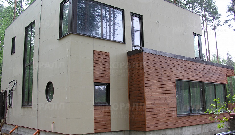 строительство дома с прямой крышей строительной компанией Коралл