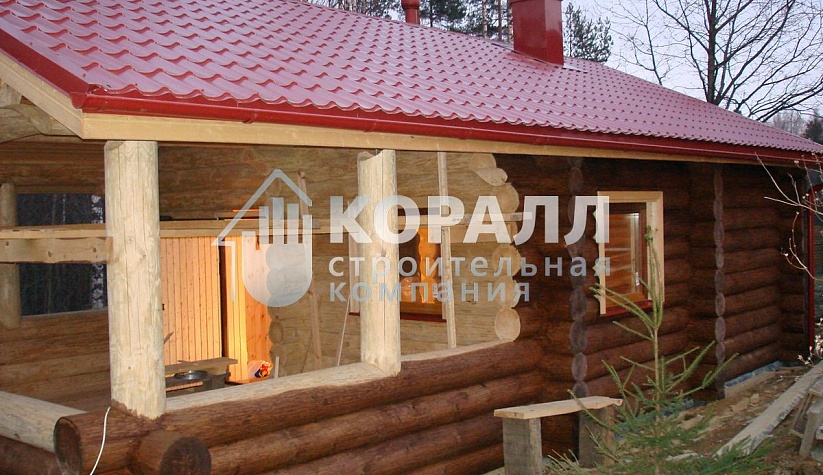 строительство дома с террасой  строительной компанией Коралл